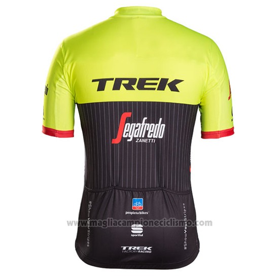 2017 Abbigliamento Ciclismo Trek Segafredo Verde e Nero Manica Corta e Salopette
